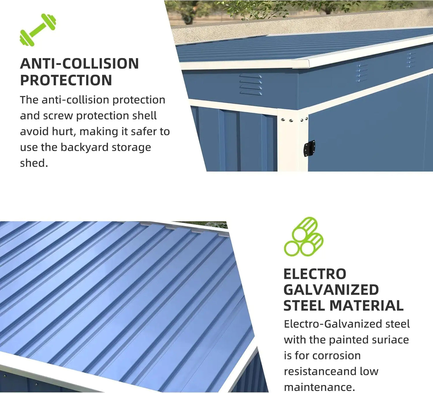 Metal Outdoor Small Storage Shed 3FT X 3FT, Steel Utility Tool Shed Storage House, Metal Sheds Outdoor Storage For Garden Patio Lawn,Blue