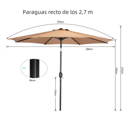 Outdoor Patio Umbrella with Tilting Center Pole