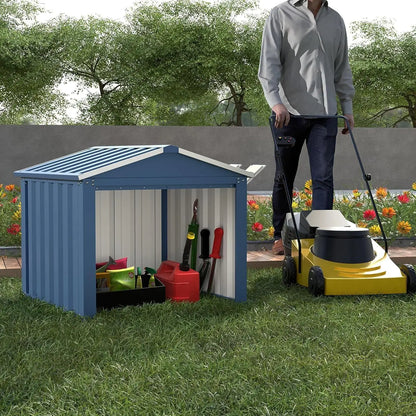 Metal Outdoor Small Storage Shed 3FT X 3FT, Steel Utility Tool Shed Storage House, Metal Sheds Outdoor Storage For Garden Patio Lawn,Blue
