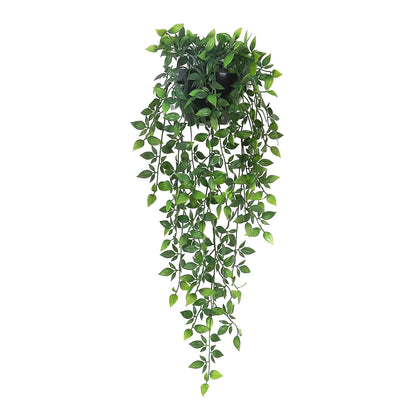 Season 2 Season Artificial Hanging Plants1 Pack Fake Wall PlantsFaux Mandala Vines Potted PlantsPlastic Wall Greenery with Wall Planter for Indoor Outdoor Garden Patio Office Décor