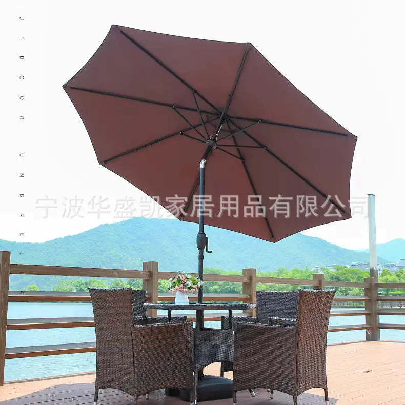 Outdoor Patio Umbrella with Tilting Center Pole
